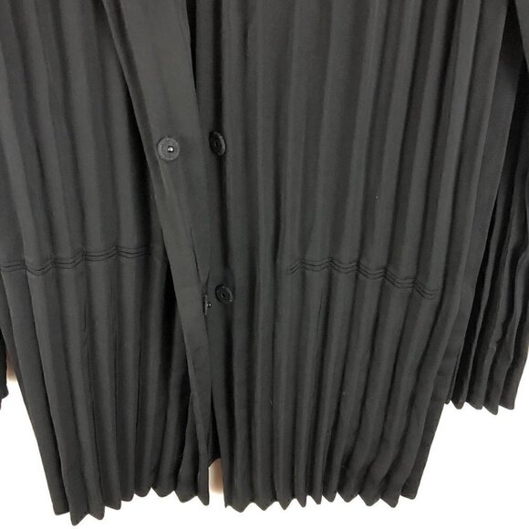 Piazza Sempione Black Pleated Long Jacket 4 - Picture 4 of 10
